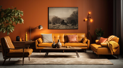 Warm Autumn Vibes Contemporary Living Room