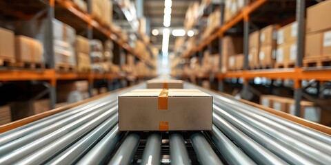 Innovation in logistics revolutionized distribution and delivery methods. Concept Logistics Innovation, Distribution Methods, Delivery Revolution, Supply Chain Efficiency