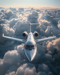 Private aircraft in sky 