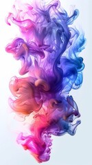 Vibrant swirls and patterns of colorful smoke are gracefully floating in the air