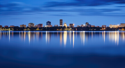Serene Twilight Cityscape Reflections