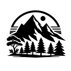 illustration of a landscape mountain vector SVG