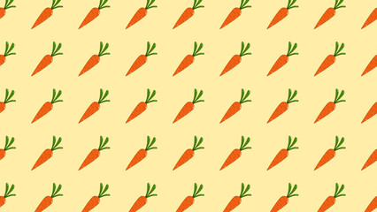 vector seamless pattern with Orange Carrots, flat design of carrot