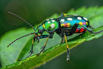 Naklejka premium Close up of the long horned beetle