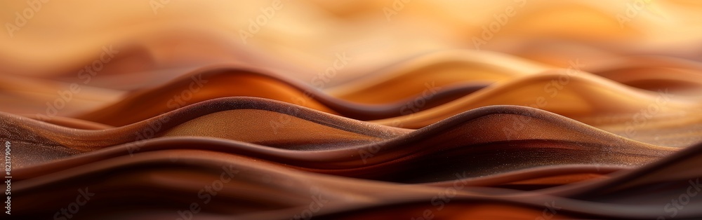 Aufkleber a close-up view of a blurry wavy surface with a brown abstract background and a wooden frame