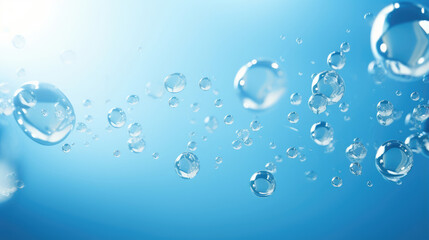 Effervescent Journey: Bubbles Rising in Blue