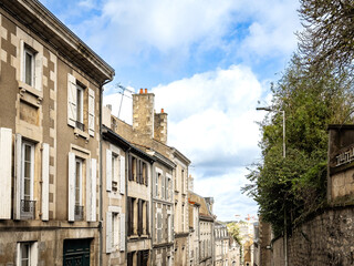 Street view of old village Poitiers in France