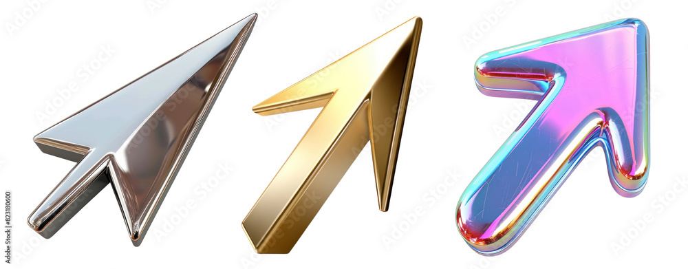 Poster arrow png element set on transparent background