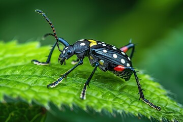Naklejka premium Close up of the long horned beetle