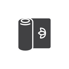 Yoga mat vector icon