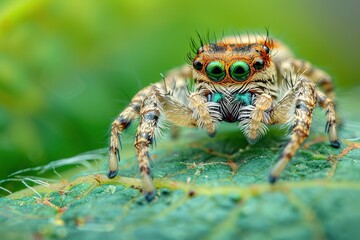A close-up of a spider's eyes