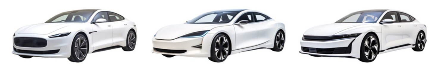 Obraz premium White car png on transparent background