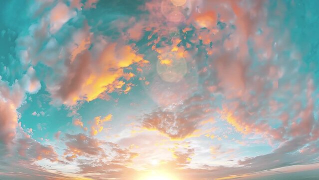 panorama sunset sky for background or sunrise sky. seamless looping overlay 4k virtual video animation background