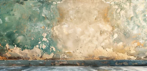 vintage painted photography of wall texture background, beige, wood , green © Viktoriya Fox