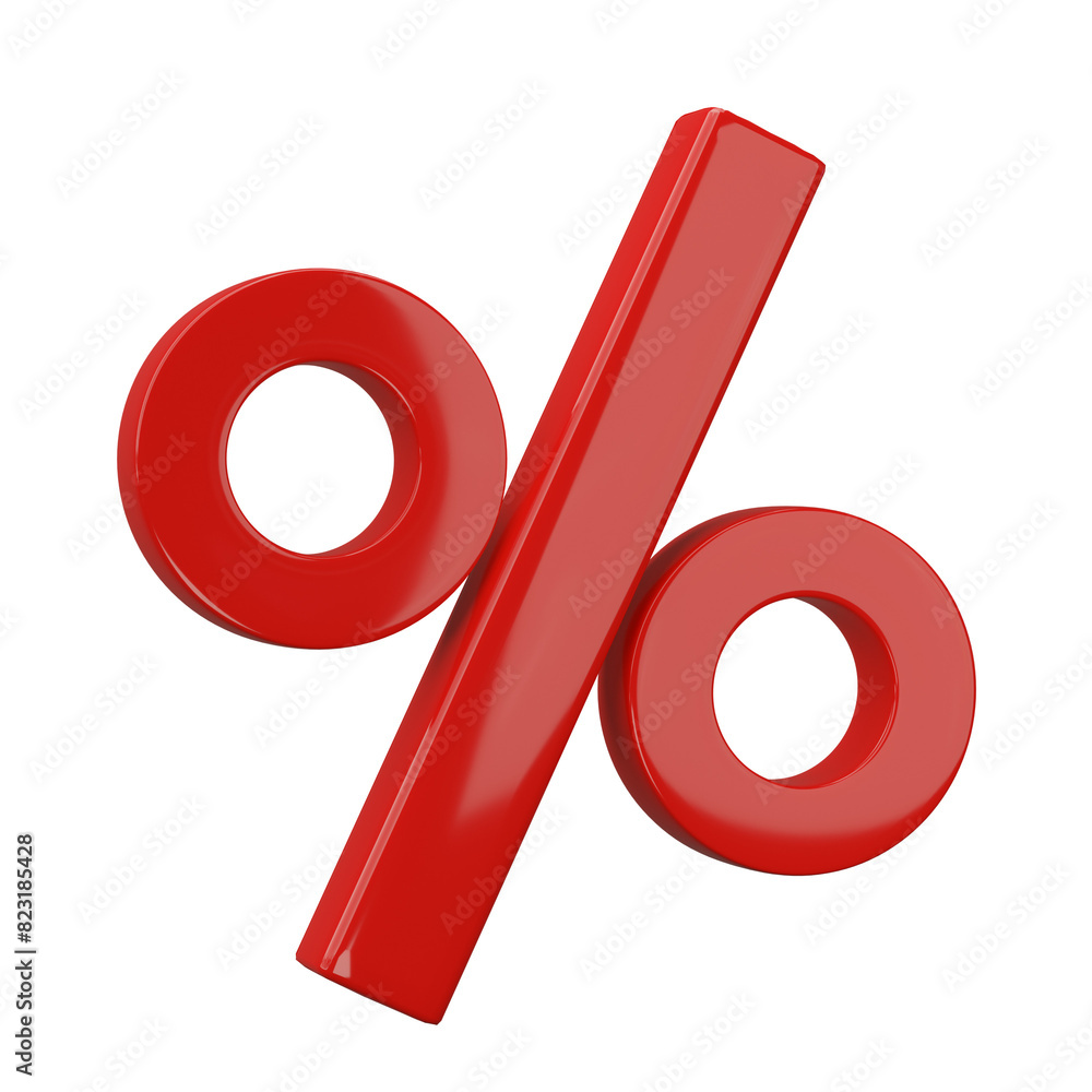Poster 3d render. percent isolated on transparent background