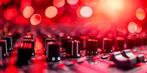 Blurred sound board with lights in background ideal for music events. Concept Music Events, Sound Board, Blurred Lights, Event Photography