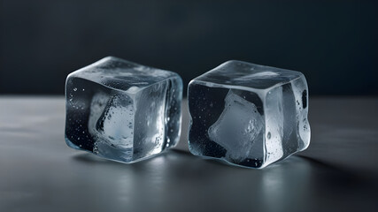 Four flying ice cubes cut out
