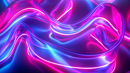 Neon lines dance in vibrant colors, creating an abstract psychedelic backdrop.