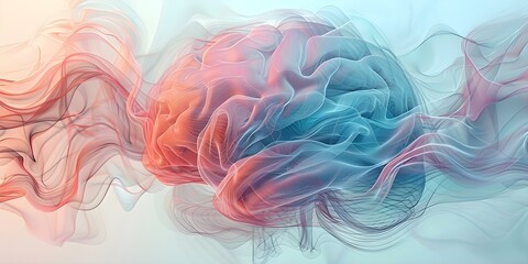 Fototapeta premium Creative human brain with multiple colors and action. Concept Colorful Brain Art, Creative Mindset, Multicolored Thoughts, Active Imagination, Vibrant Thinking