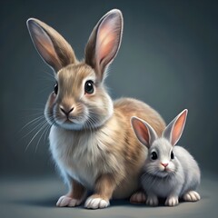 Fototapeta premium studio portrait of cute rabbit isolated on transpa