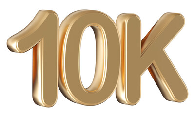 Gold 3d number 10k follower