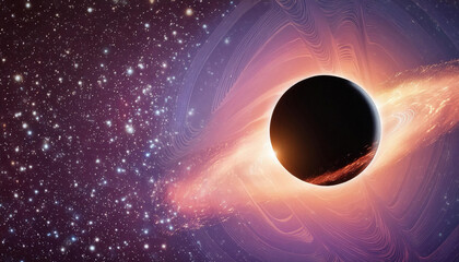 Black hole in the darkness of outer space, singularity, amazing, cosmic phenomenon