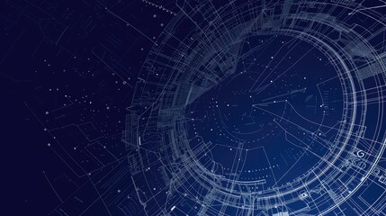 Obraz premium Futuristic Technology Blueprint in Blue Tones