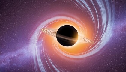 Black hole in the darkness of outer space, singularity, amazing, cosmic phenomenon