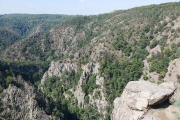 Blick ins Bodetal an der Roßtrappe bei Thale im Harz