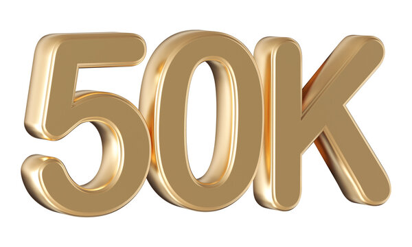 Gold 3d number 50k follower