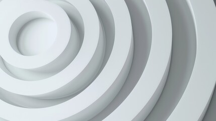 Abstract White Gradient Circles on Clean Background