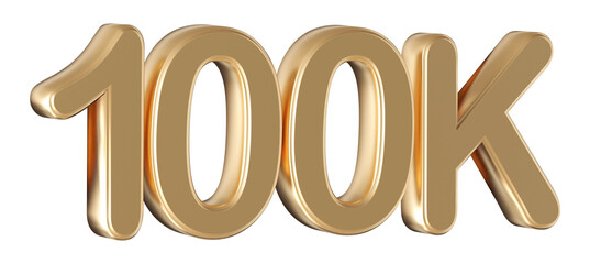 Gold 3d number 100k follower