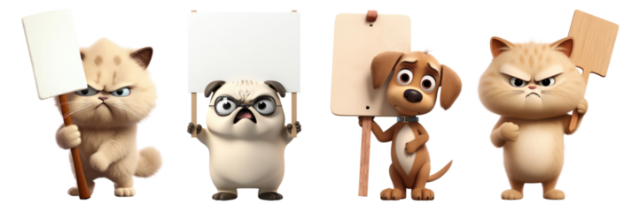 3d characters png element set on transparent background