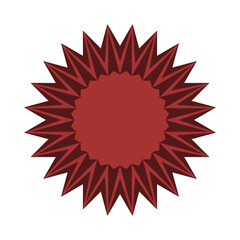 Radial Triangle Arrows Zigzag Red Flower