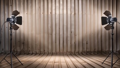 A corrugated metal texture background, creating dynamic shadows and highlights for an industrial vibe.