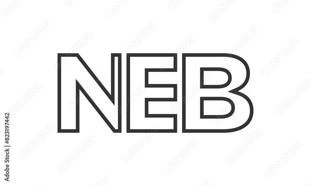 Poster neb logo design template with strong and modern bold text. initial based vector logotype featuring s