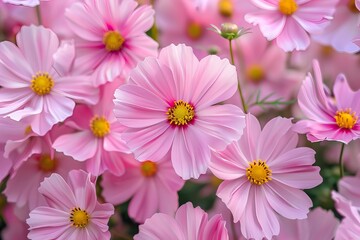 Pink flowers bloom in garden