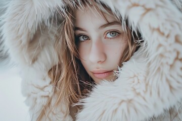 A Stylish Teen Girl Embracing Faux Fur in Her Trendy Look