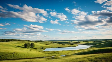 Fototapeta premium Pristine prairie vast open landscape scene