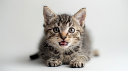 Obraz premium Happy Female Courier Delivering Large Package on Yellow Background with Copy Space