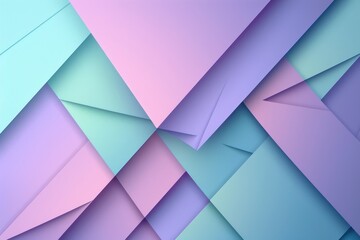 Fototapeta premium Pink and blue paper with geometric background