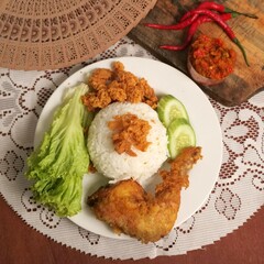 indonesia food , ayam bakar , ayam goreng
