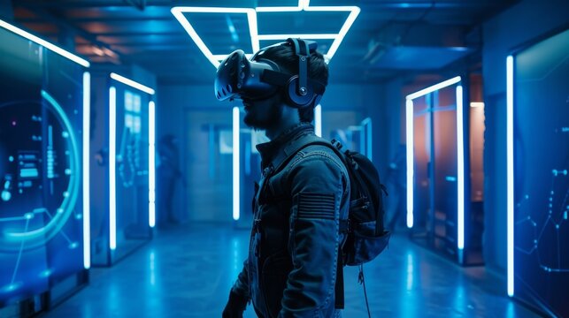 A virtual reality room where actors can practice and immerse themselves in the futuristic world of their film.