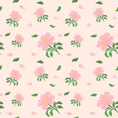 seamless pattern with flowers summer