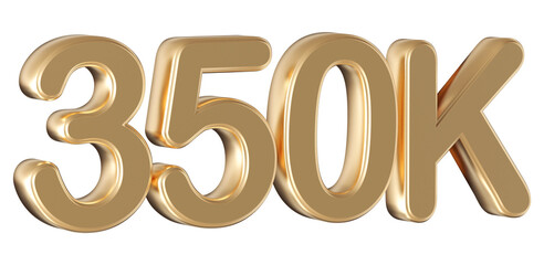 Gold 3d number 350k follower