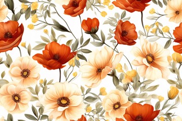 Abstract elegance seamless pattern with floral background