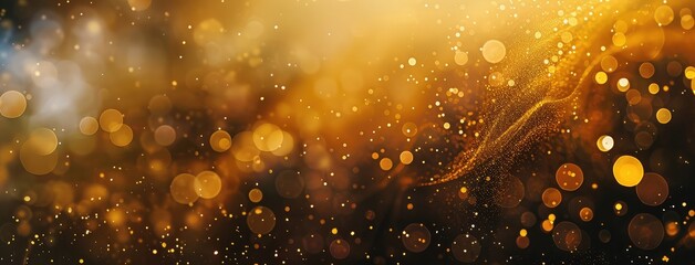 Golden Bokeh Lights on Festive Background