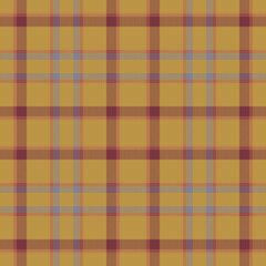 Plaid seamless pattern in orange. Check fabric texture. Vector textile print.