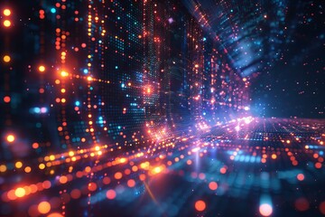 Obraz premium Colorful lights background close up