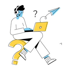 Check out outline mini illustration of faq 